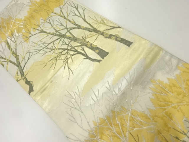 アンティーク　木立模様織り出し袋帯(材料)